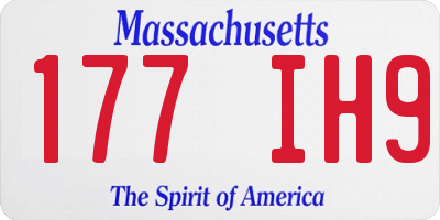 MA license plate 177IH9