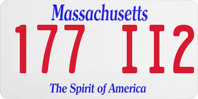MA license plate 177II2