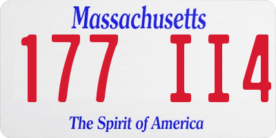 MA license plate 177II4