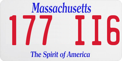 MA license plate 177II6