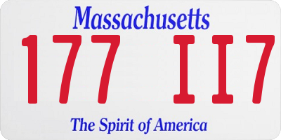 MA license plate 177II7