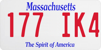 MA license plate 177IK4