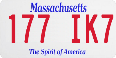 MA license plate 177IK7