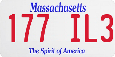 MA license plate 177IL3