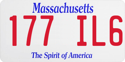 MA license plate 177IL6