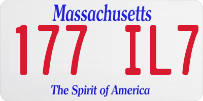 MA license plate 177IL7