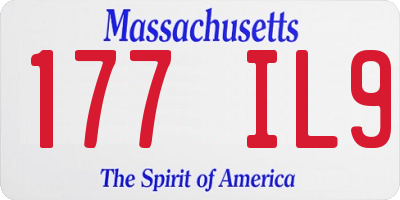 MA license plate 177IL9