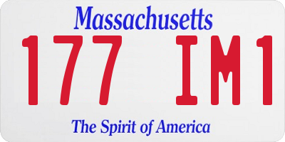 MA license plate 177IM1