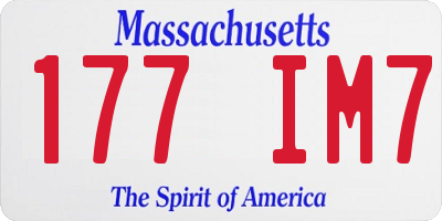 MA license plate 177IM7