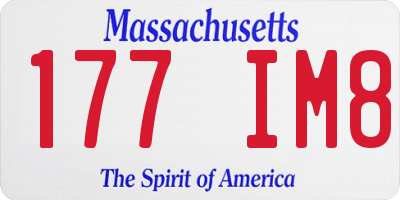 MA license plate 177IM8
