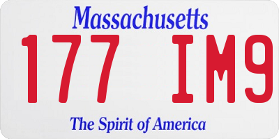 MA license plate 177IM9
