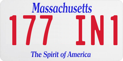 MA license plate 177IN1
