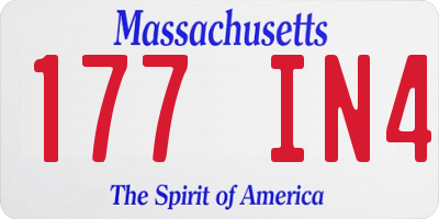 MA license plate 177IN4