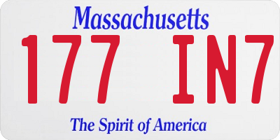 MA license plate 177IN7