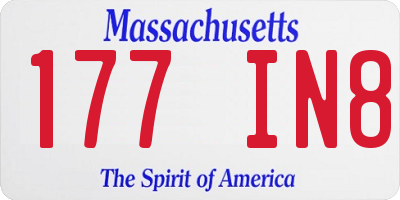 MA license plate 177IN8