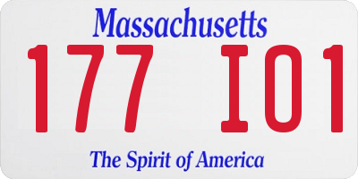 MA license plate 177IO1