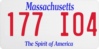 MA license plate 177IO4