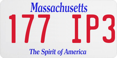 MA license plate 177IP3