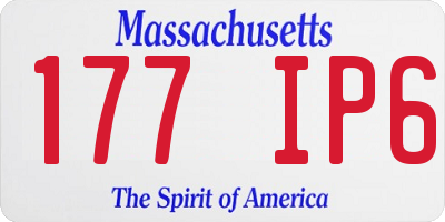 MA license plate 177IP6