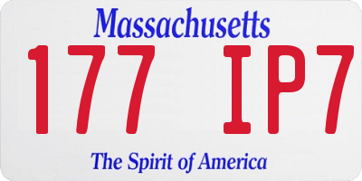 MA license plate 177IP7