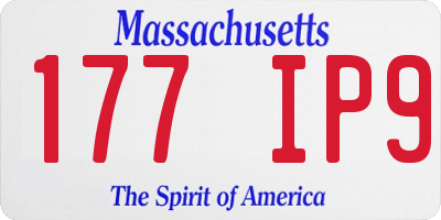 MA license plate 177IP9