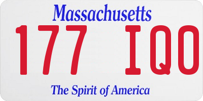 MA license plate 177IQ0