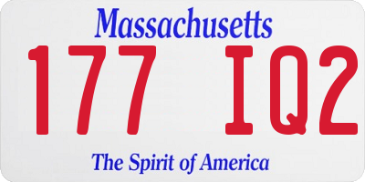 MA license plate 177IQ2