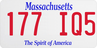 MA license plate 177IQ5