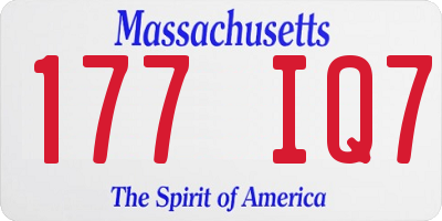 MA license plate 177IQ7
