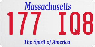 MA license plate 177IQ8