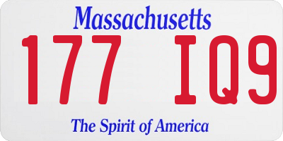 MA license plate 177IQ9