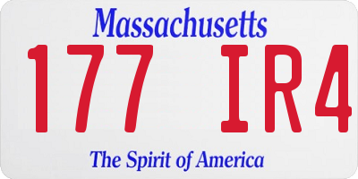 MA license plate 177IR4
