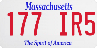 MA license plate 177IR5