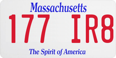 MA license plate 177IR8