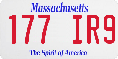 MA license plate 177IR9