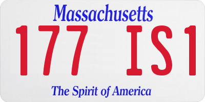 MA license plate 177IS1