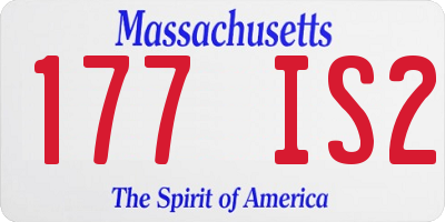 MA license plate 177IS2