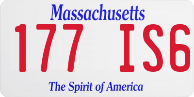 MA license plate 177IS6