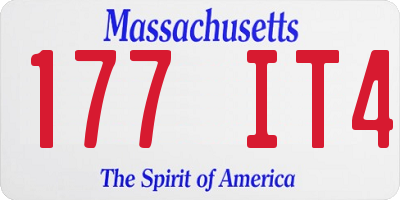 MA license plate 177IT4