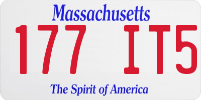 MA license plate 177IT5