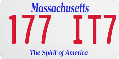 MA license plate 177IT7