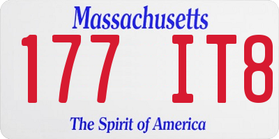 MA license plate 177IT8