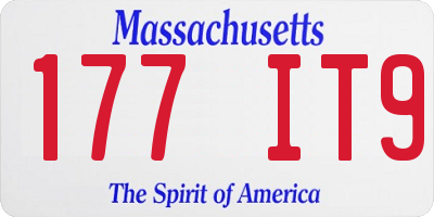 MA license plate 177IT9