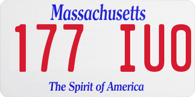 MA license plate 177IU0