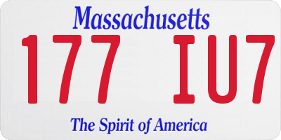 MA license plate 177IU7