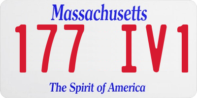 MA license plate 177IV1