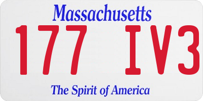 MA license plate 177IV3