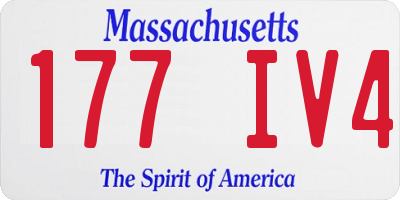 MA license plate 177IV4