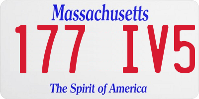 MA license plate 177IV5
