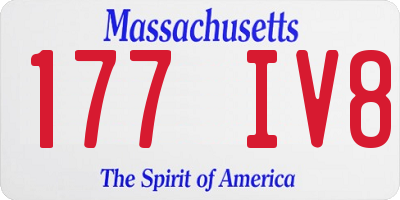 MA license plate 177IV8
